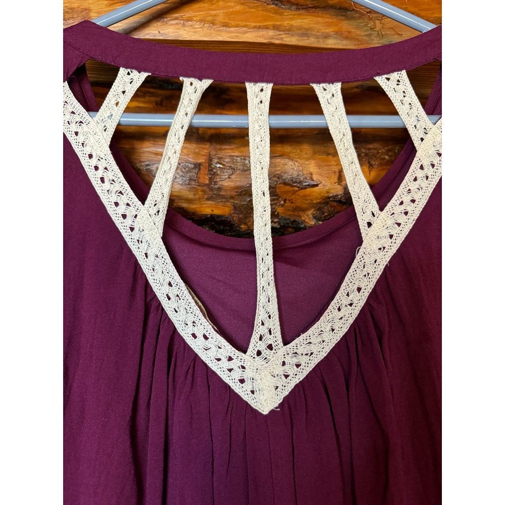 Entro Burgundy Wine Swing‎ Dress Size Medium - Picture 4 of 7